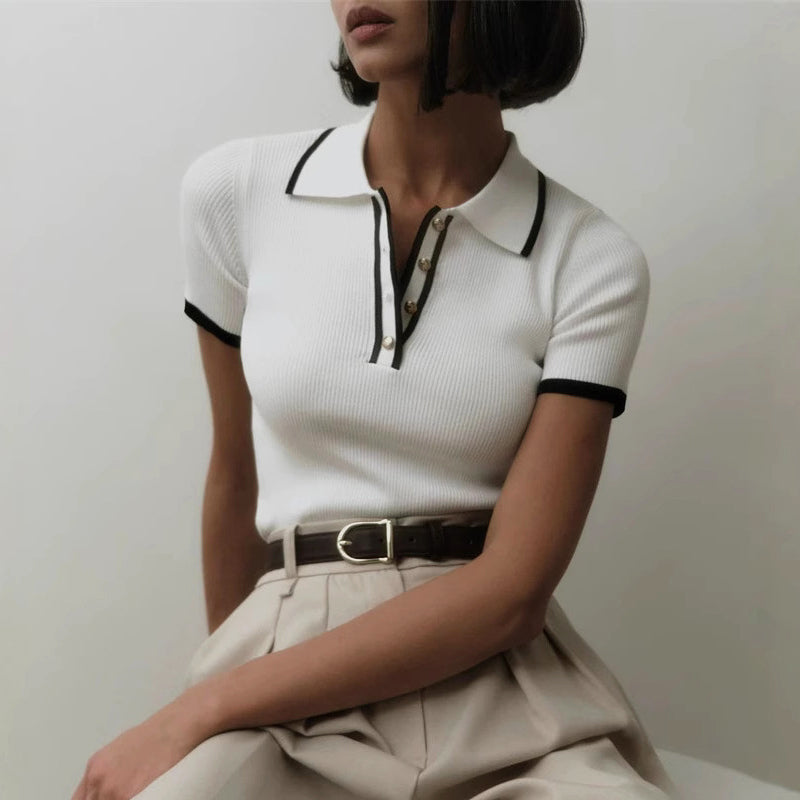 Elena | Ribbed Knit Top - ginlerie 3
