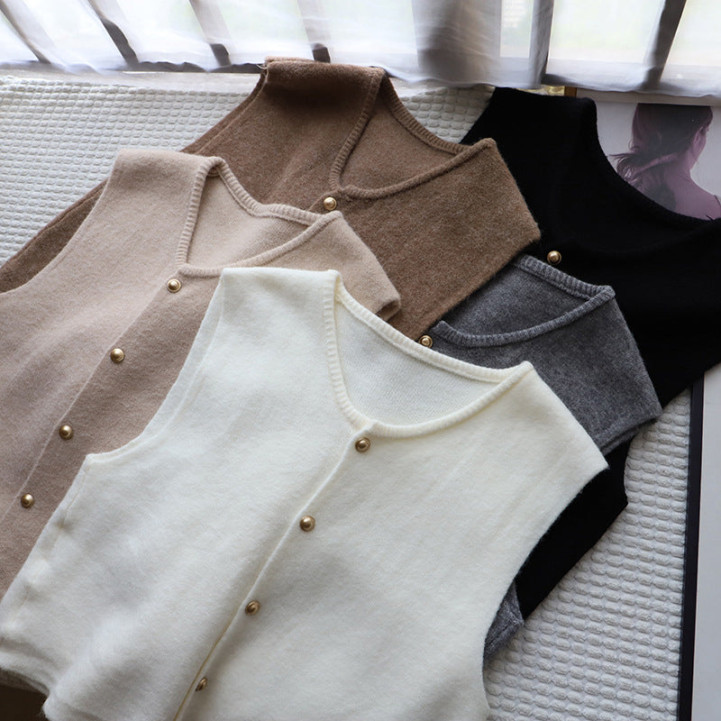 Elena | Silky Soft Button Closure Vest - ginlerie 1