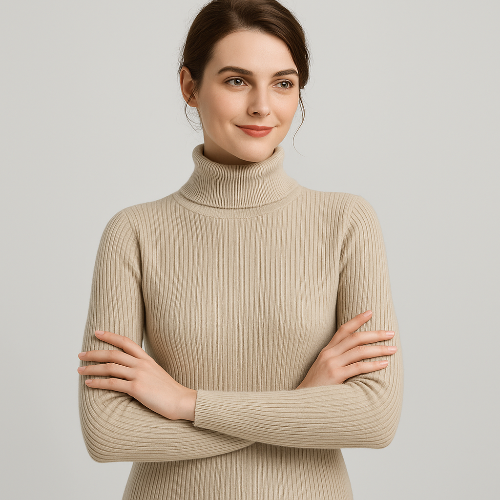 Elena | Slim Fit Ribbed Turtleneck Sweater - ginlerie 6