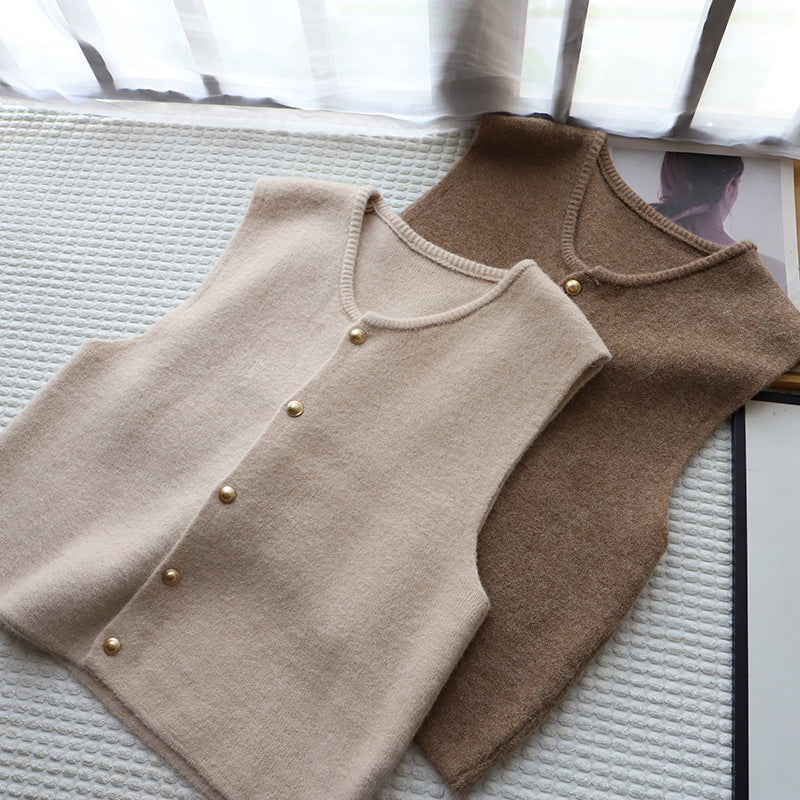 Elena | Soft Button Closure Vest - ginlerie 2