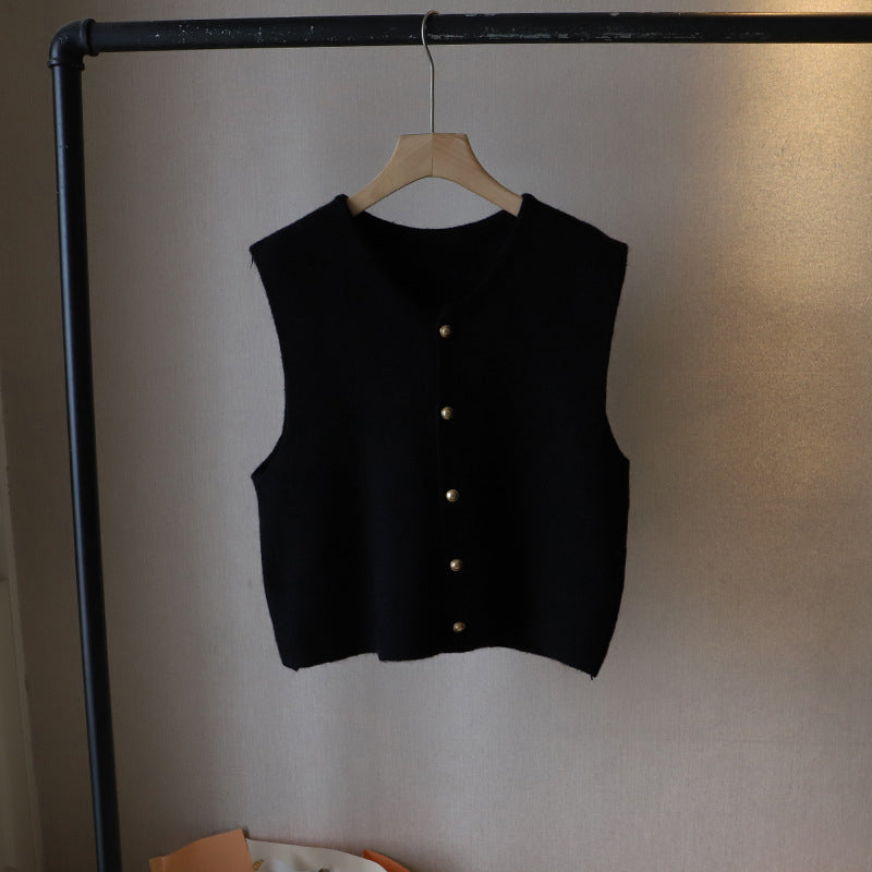 Elena | Soft Button Closure Vest - ginlerie 7