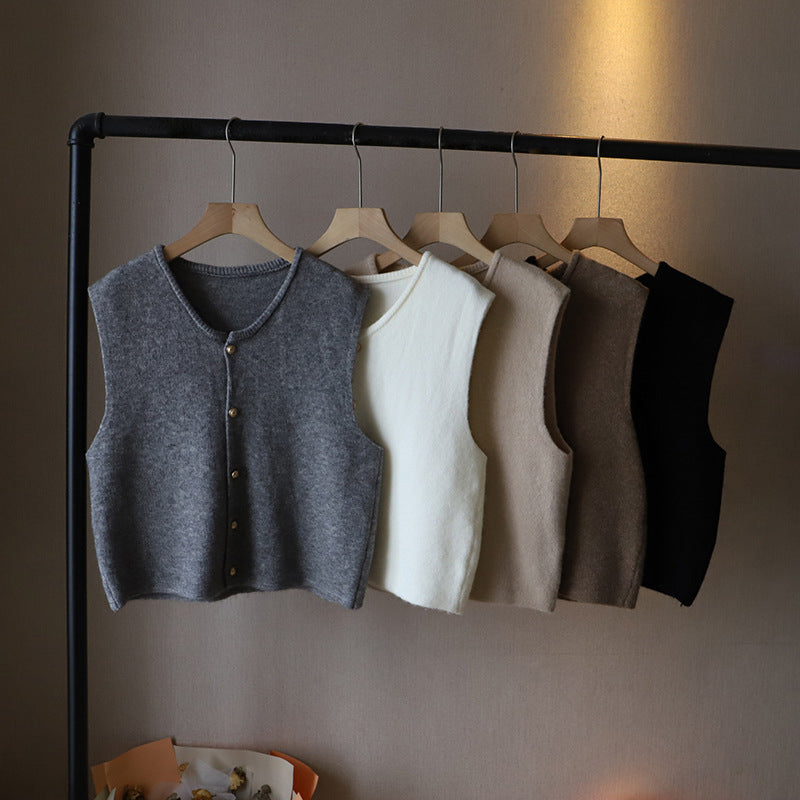 Elena | Soft Button Closure Vest - ginlerie 8