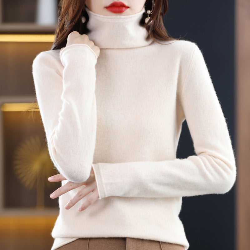 Elena | Stacked Collar Wool Blend Sweater - ginlerie 7