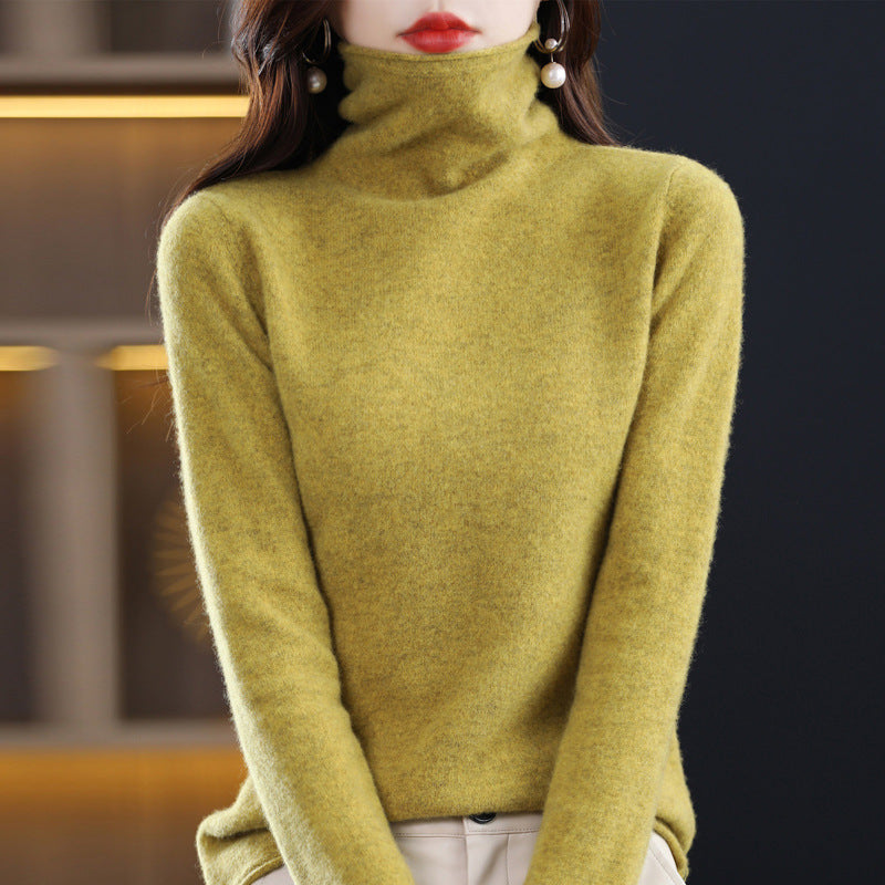 Elena | Stacked Collar Wool Blend Sweater - ginlerie 8