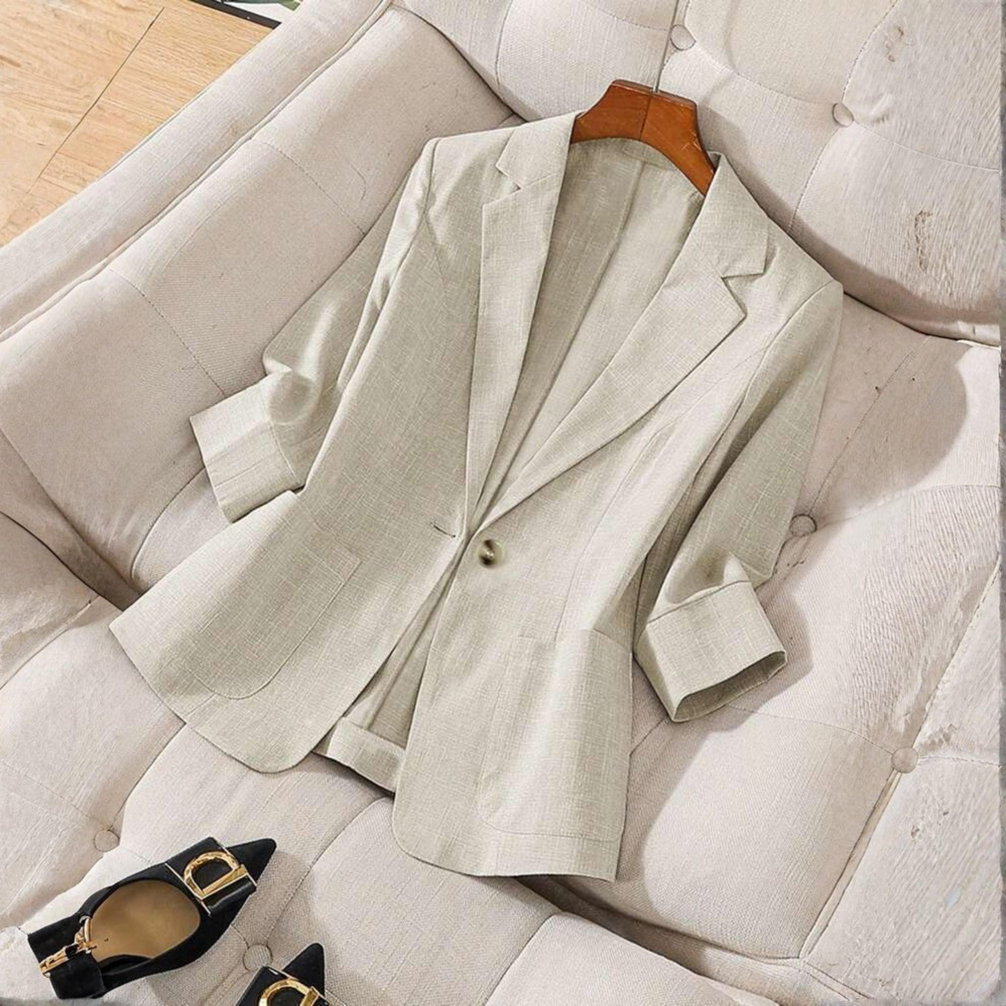 Elena | Striped Contrast Blazer - ginlerie 1