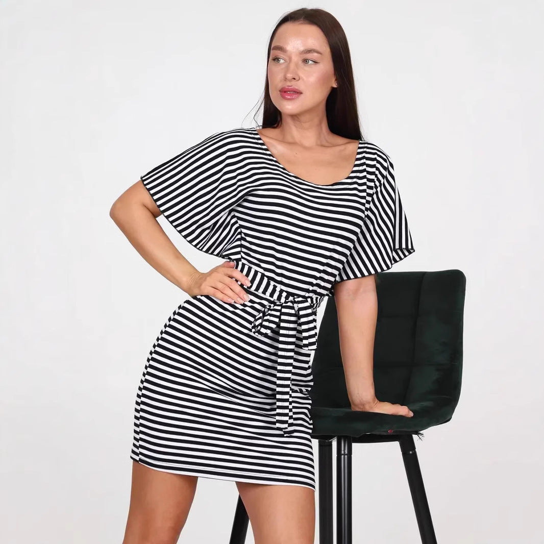 Elena | Striped Mini Dress - ginlerie 0
