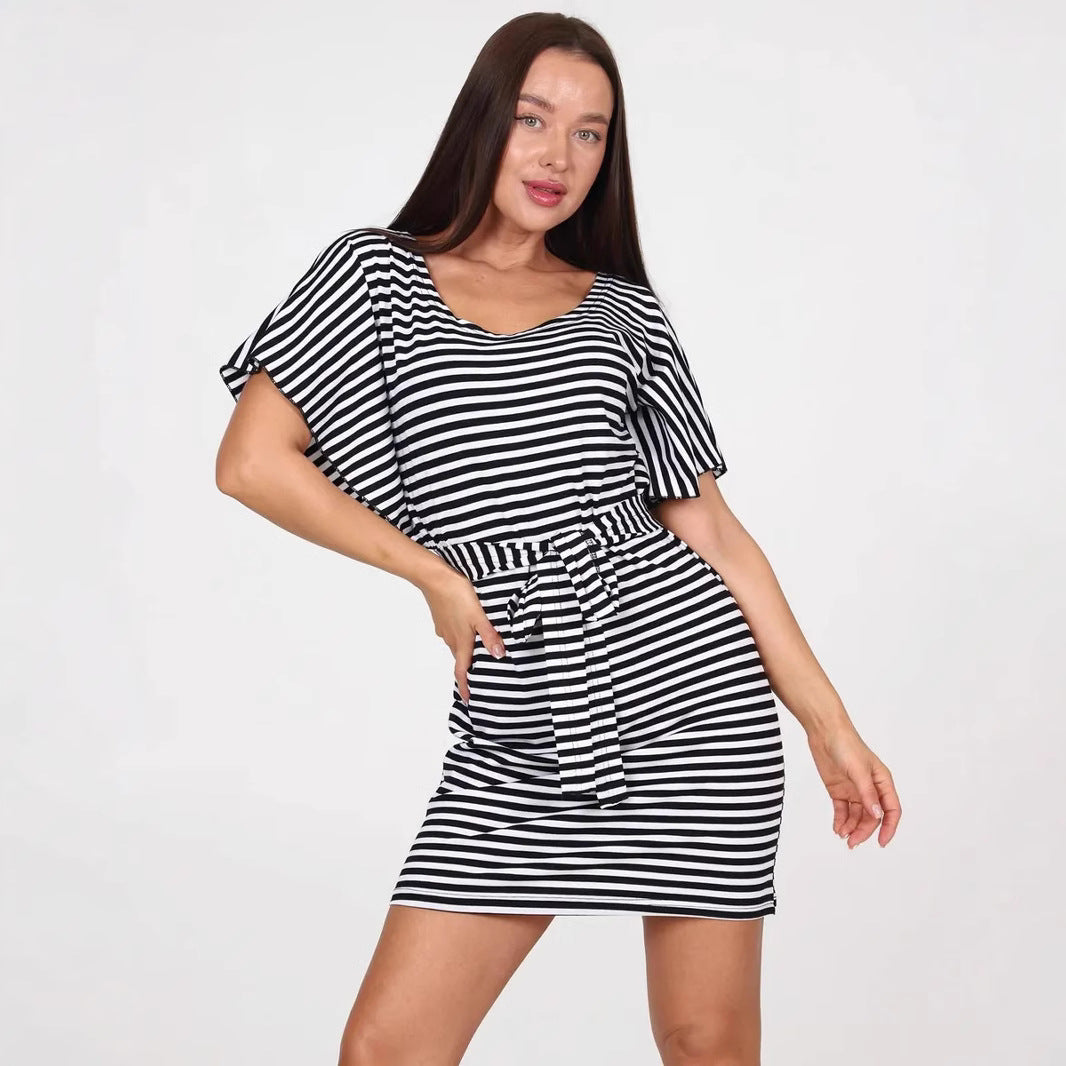 Elena | Striped Mini Dress - ginlerie 1