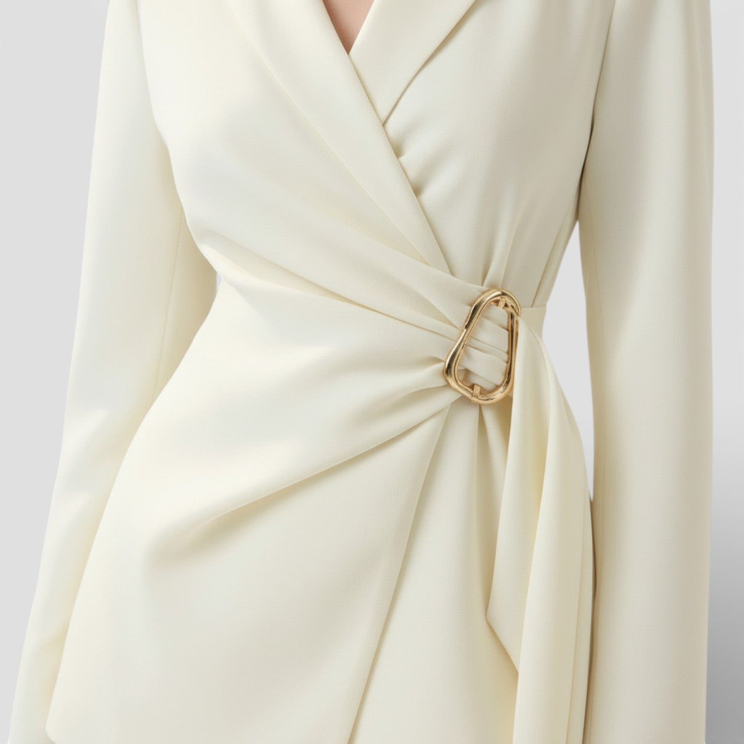 Elena | Tailored Wrap Blazer and Wide Leg Trousers Set - ginlerie 1
