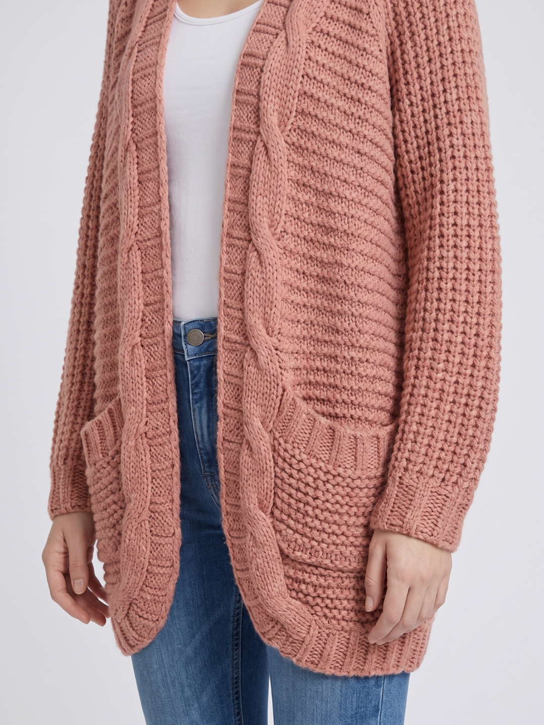 Elena | Textured Cable Knit Cardigan - ginlerie 8