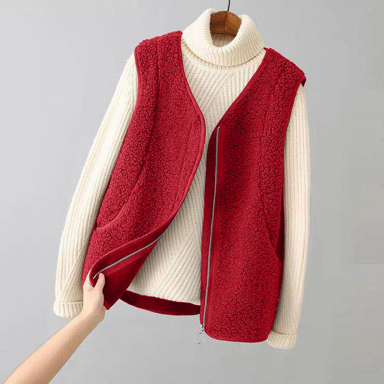 Elena | Textured Fleece Vest - ginlerie 0