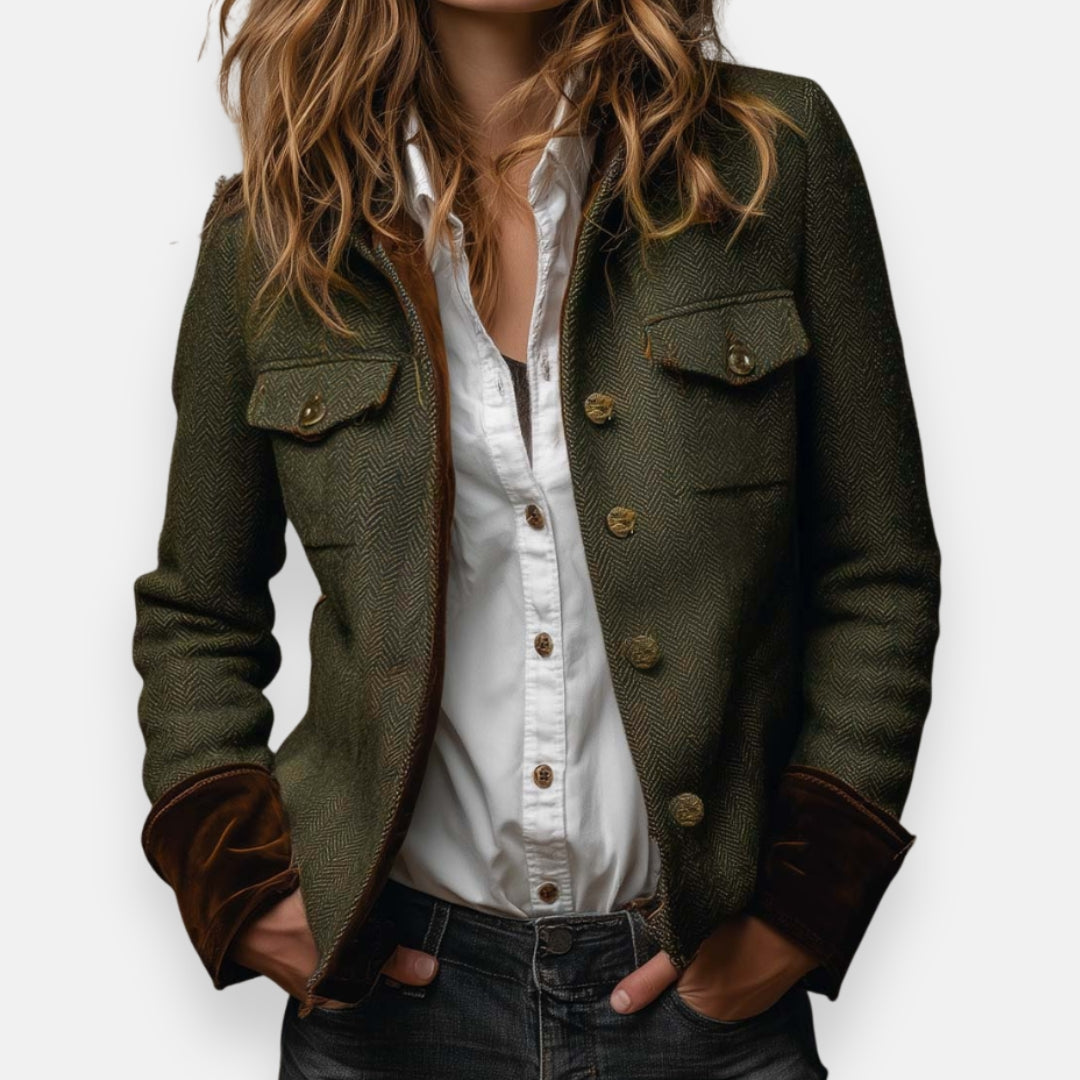 Elena | Textured Tweed Blazer - ginlerie 0