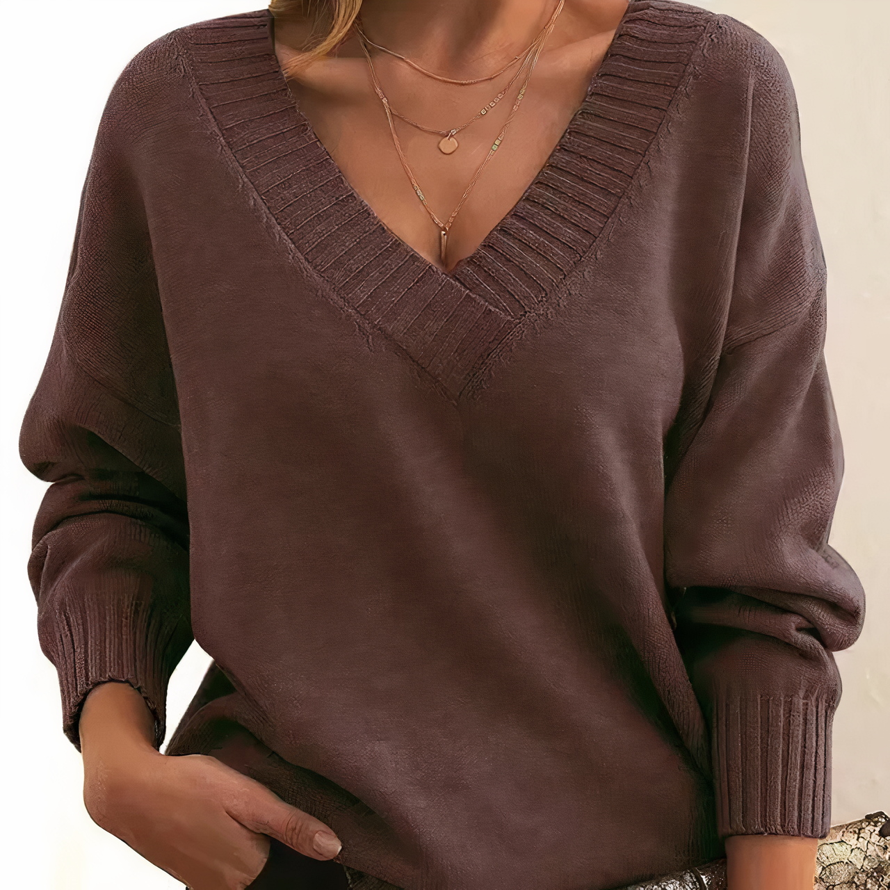 Elena | V-Neck Knit Sweater - ginlerie 8