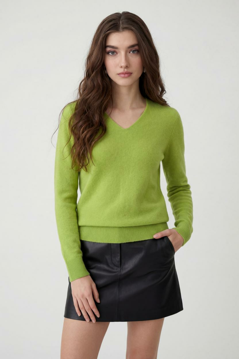 Elena | V-Neck Women's Sweater - ginlerie 1