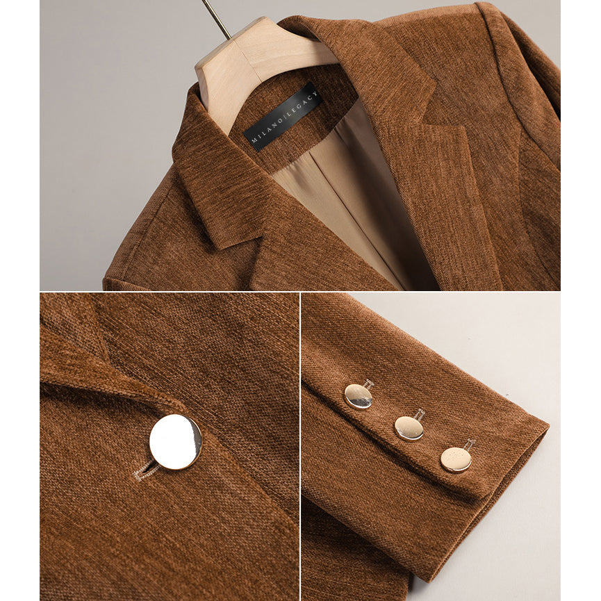 Elena | Velvet Slim-Fit Blazer - ginlerie 4