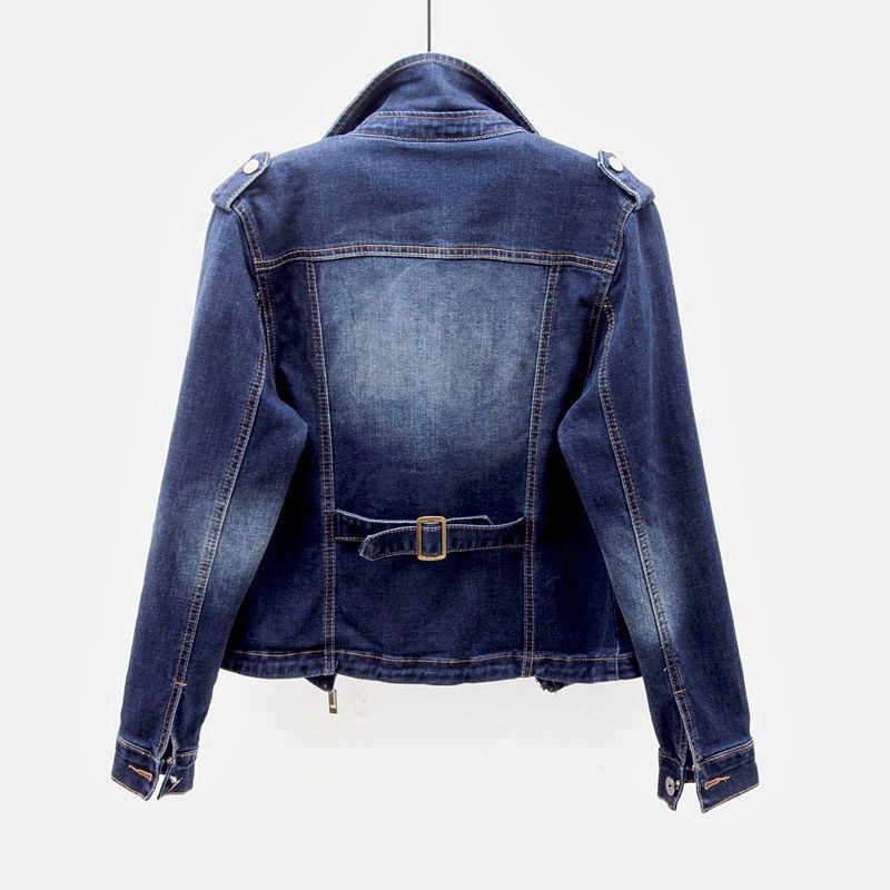 Elena | Vintage Moto Denim Jacket - ginlerie 1