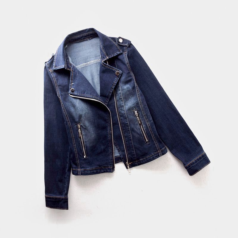 Elena | Vintage Moto Denim Jacket - ginlerie 2