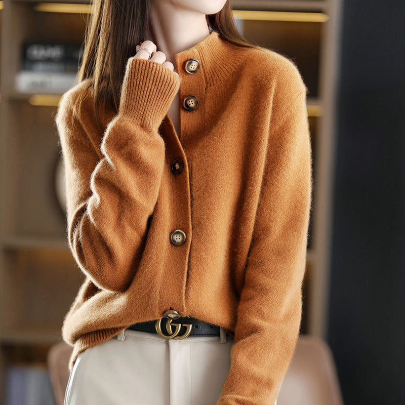 Elena | Wool Blend Cardigan Sweater - ginlerie 0