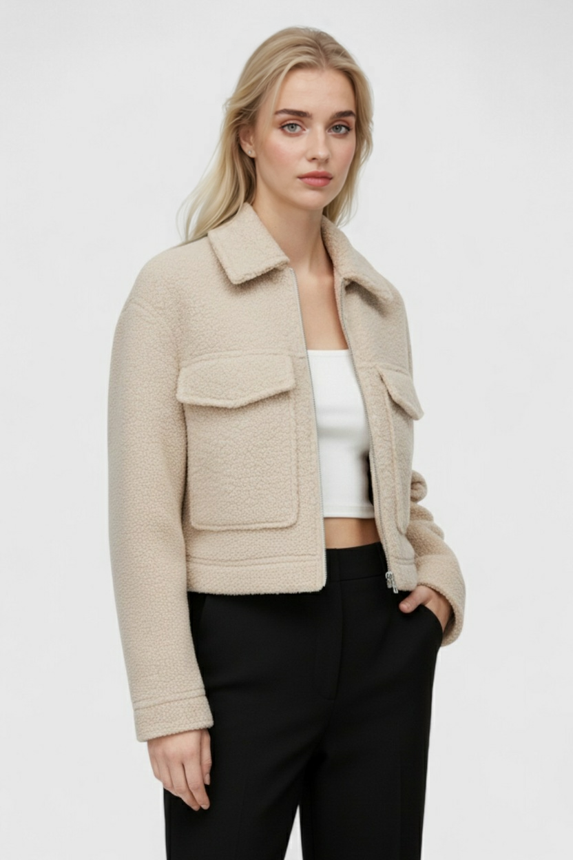 Elena | Zip-Up Jacket with Vintage Collar - ginlerie 1