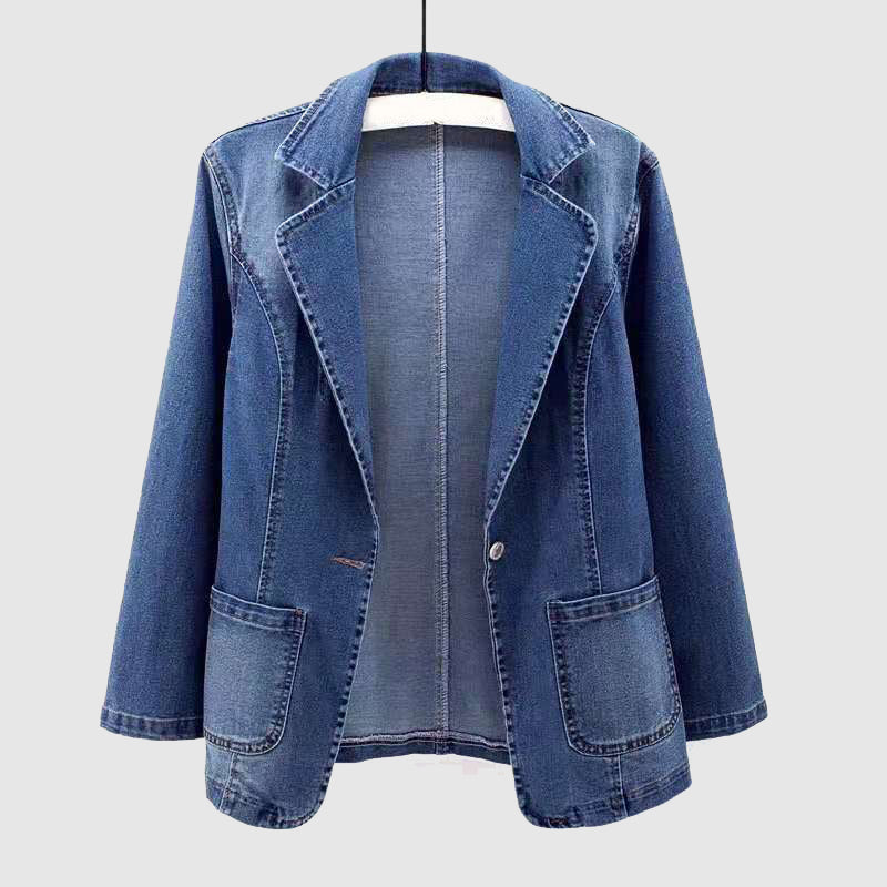 Elise | Azure Elegance Denim Jacket - ginlerie 0
