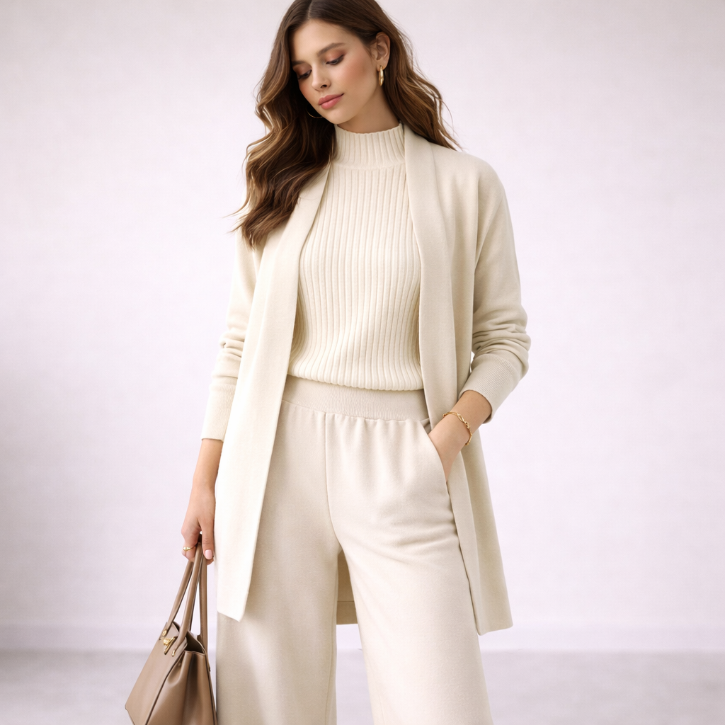 Elise | Ribbed Knit Loungewear Set - ginlerie 1