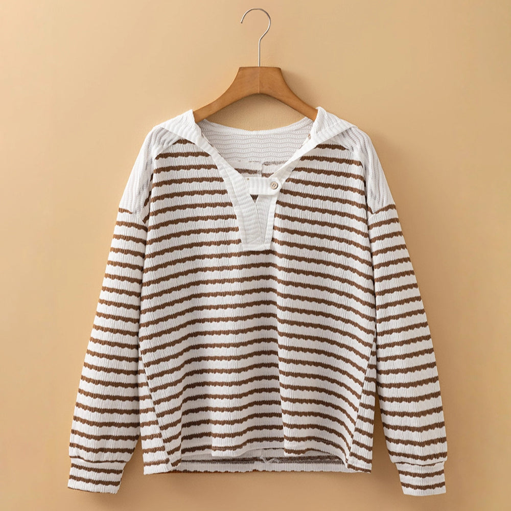 Elise | Textured V-Neck Sweater - ginlerie 5
