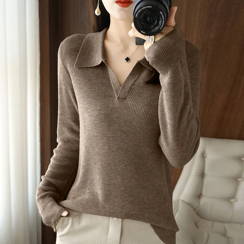 Elise | V-Neck Knit Pullover - ginlerie 3
