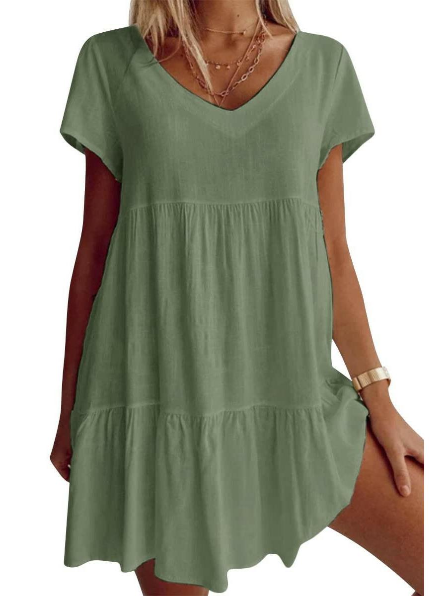 Eva | Breezy V-Neck Dress - ginlerie 5