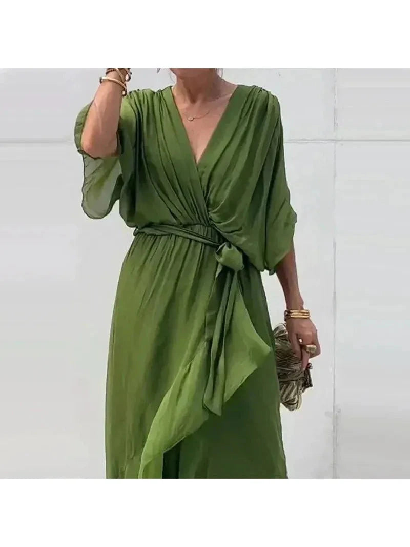 Eva | Elegant Black Summer Dress - ginlerie 1
