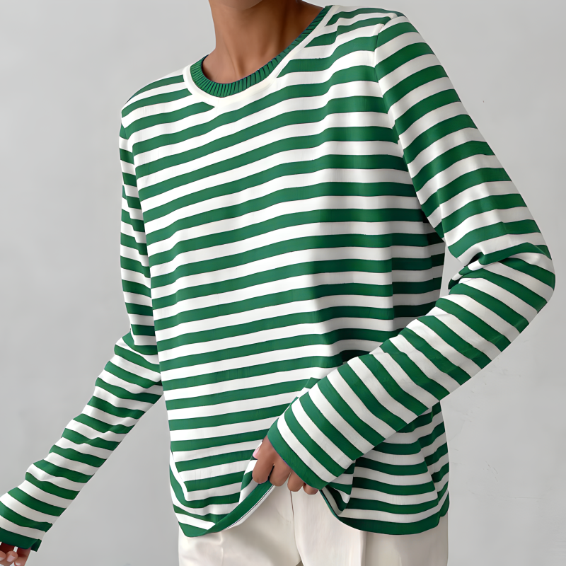 Freya | Striped Cotton Pullover Sweater - ginlerie 6