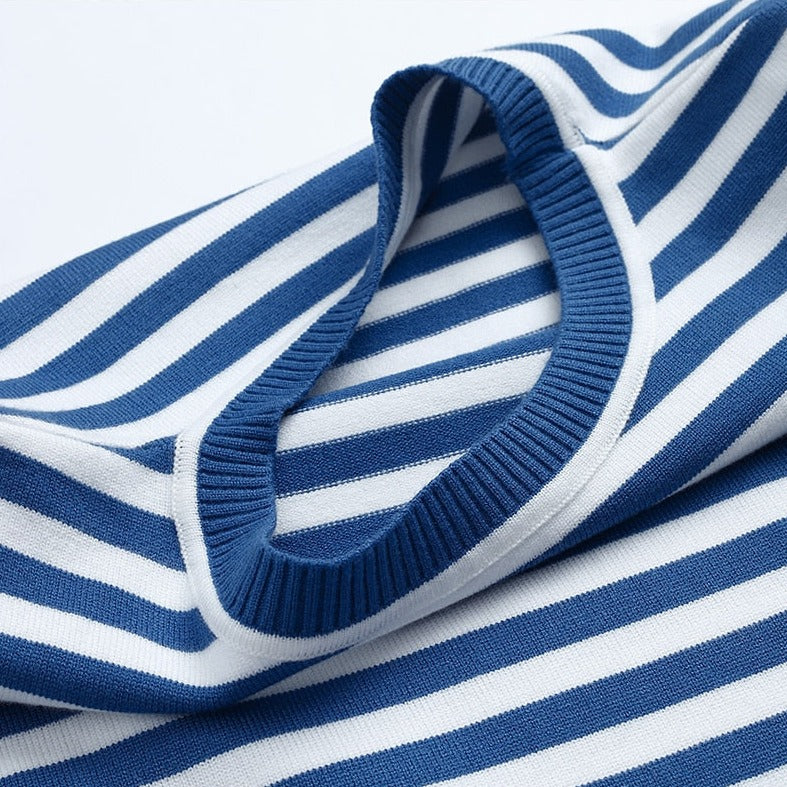Freya | Striped Cotton Pullover Sweater - ginlerie 7