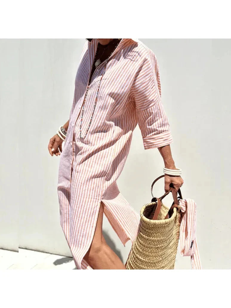 Grace | Striped Shirt Dress - ginlerie 1