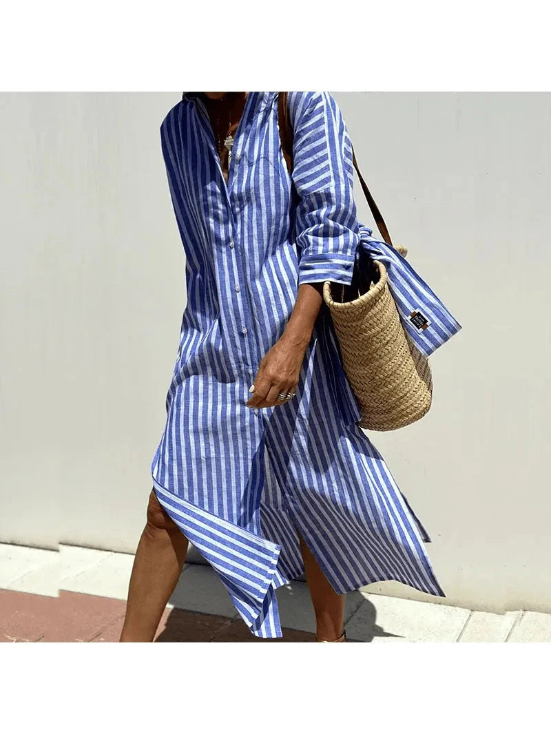 Grace | Striped Shirt Dress - ginlerie 2