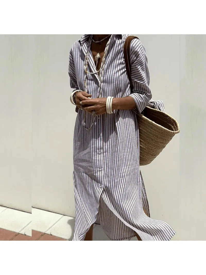 Grace | Striped Shirt Dress - ginlerie 4