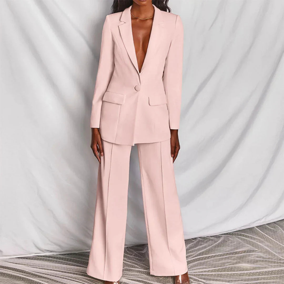 Harper | Trouser Suit with Longline Blazer - ginlerie 2