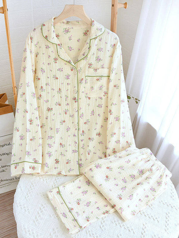 Hazel | Floral Print Pajama Set - ginlerie 1