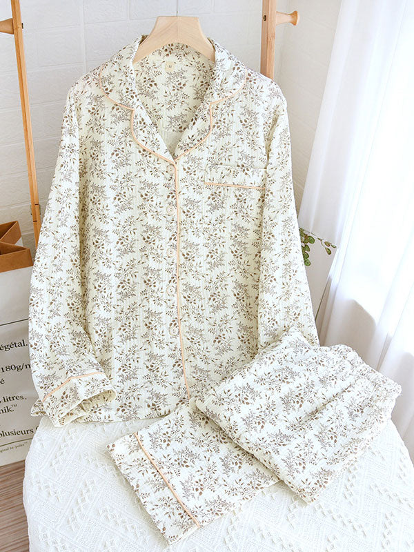 Hazel | Floral Print Pajama Set - ginlerie 3
