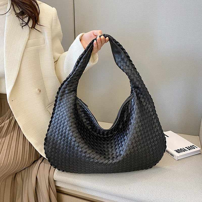 Isabella | Woven Eco-Leather Shoulder Bag - ginlerie 1