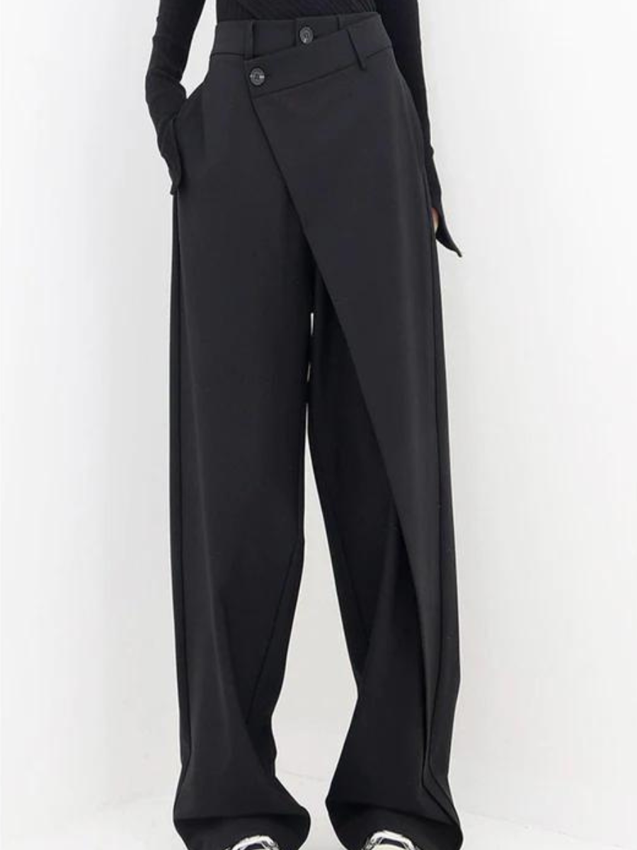Isla | Asymmetric Wide Leg Trousers - ginlerie 1