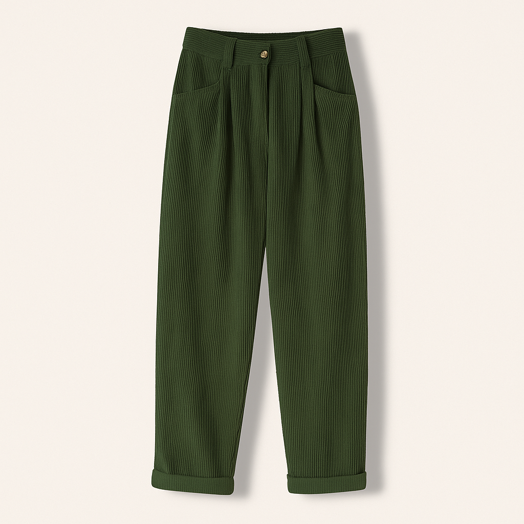 Isla | Chic Brown Corduroy Trousers - ginlerie 1