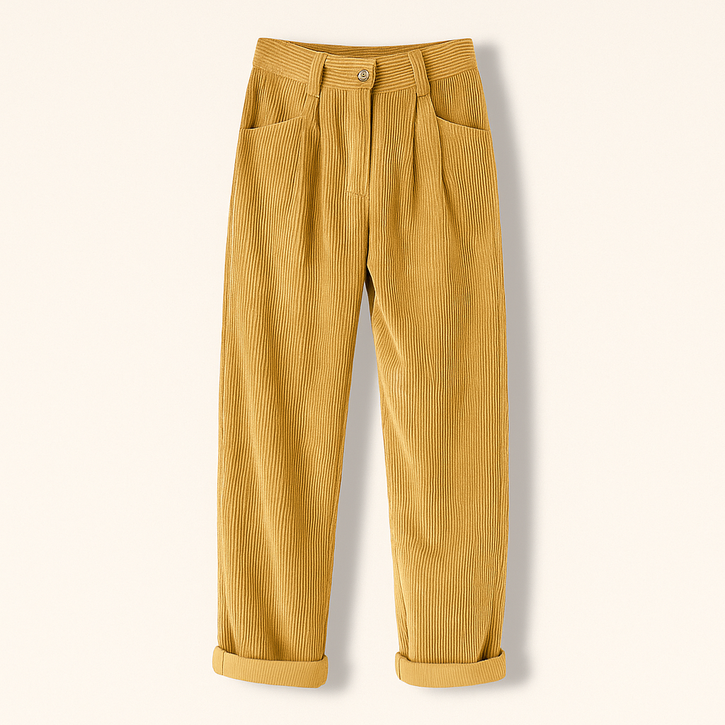 Isla | Chic Brown Corduroy Trousers - ginlerie 2