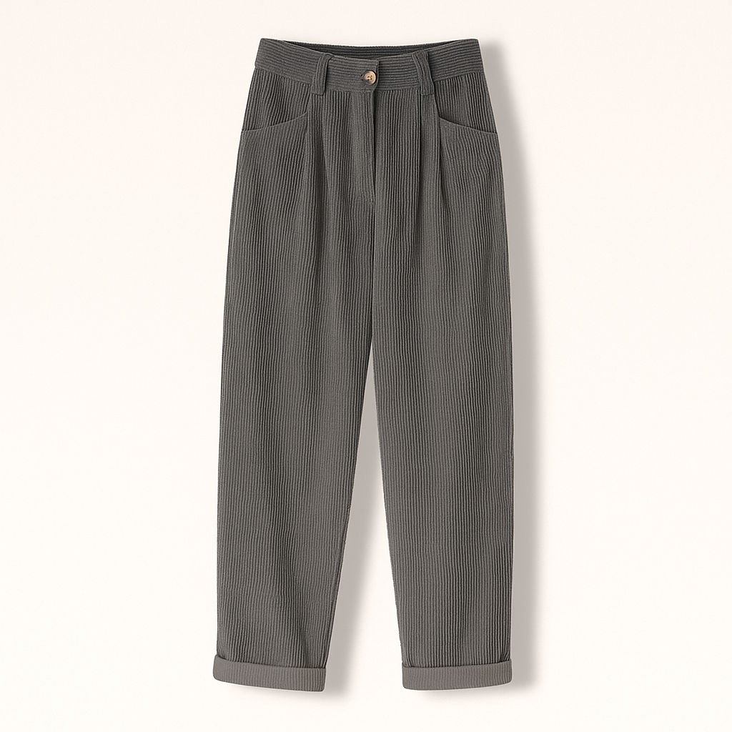 Isla | Chic Brown Corduroy Trousers - ginlerie 3