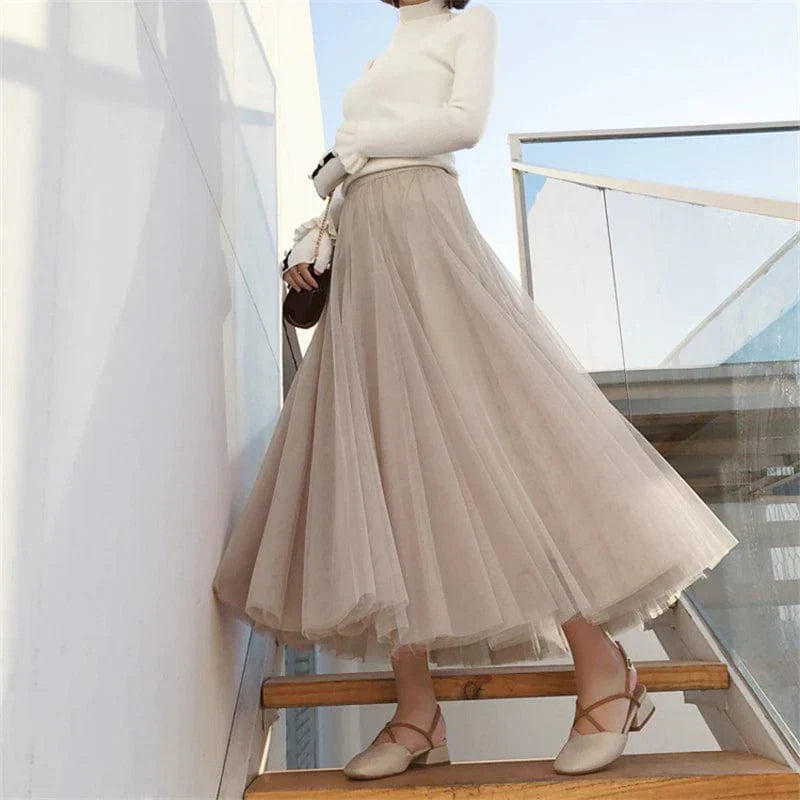 Isla | Elegant Black Tulle Skirt - ginlerie 2