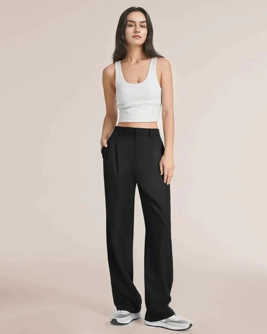 Isla | Elegant High-Waisted Linen Wide-Leg Trousers - ginlerie 3