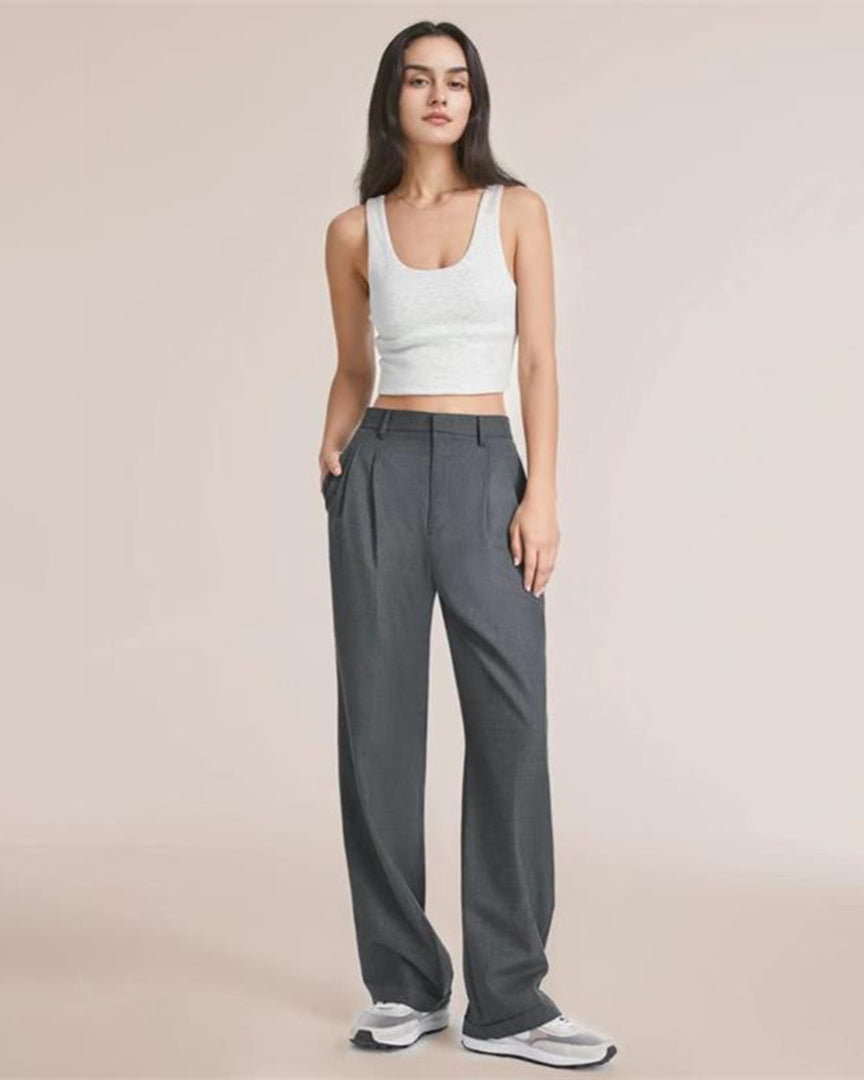 Isla | Elegant High-Waisted Linen Wide-Leg Trousers - ginlerie 5