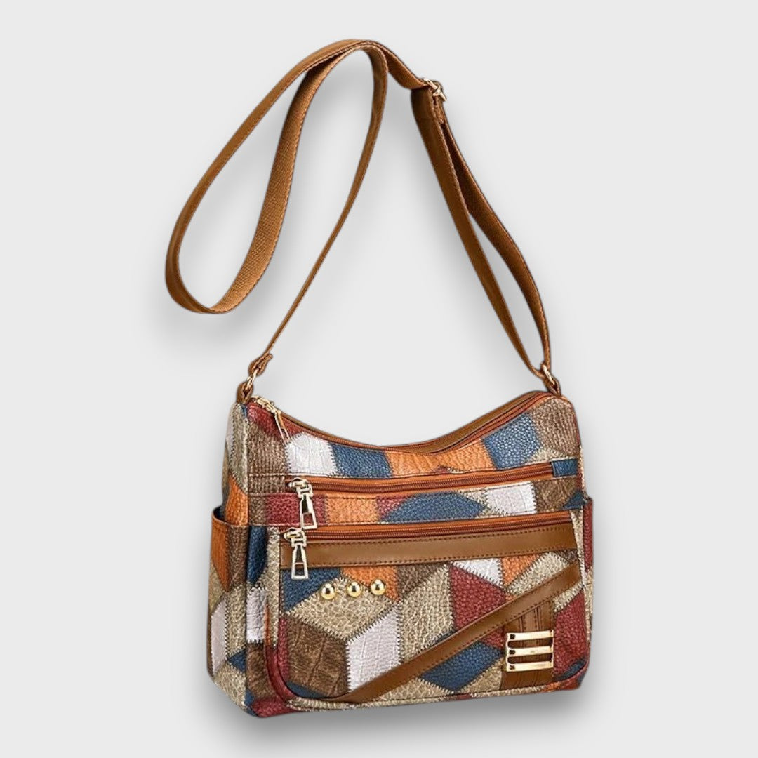 Isla | Textured Patchwork Shoulder Bag - ginlerie 1