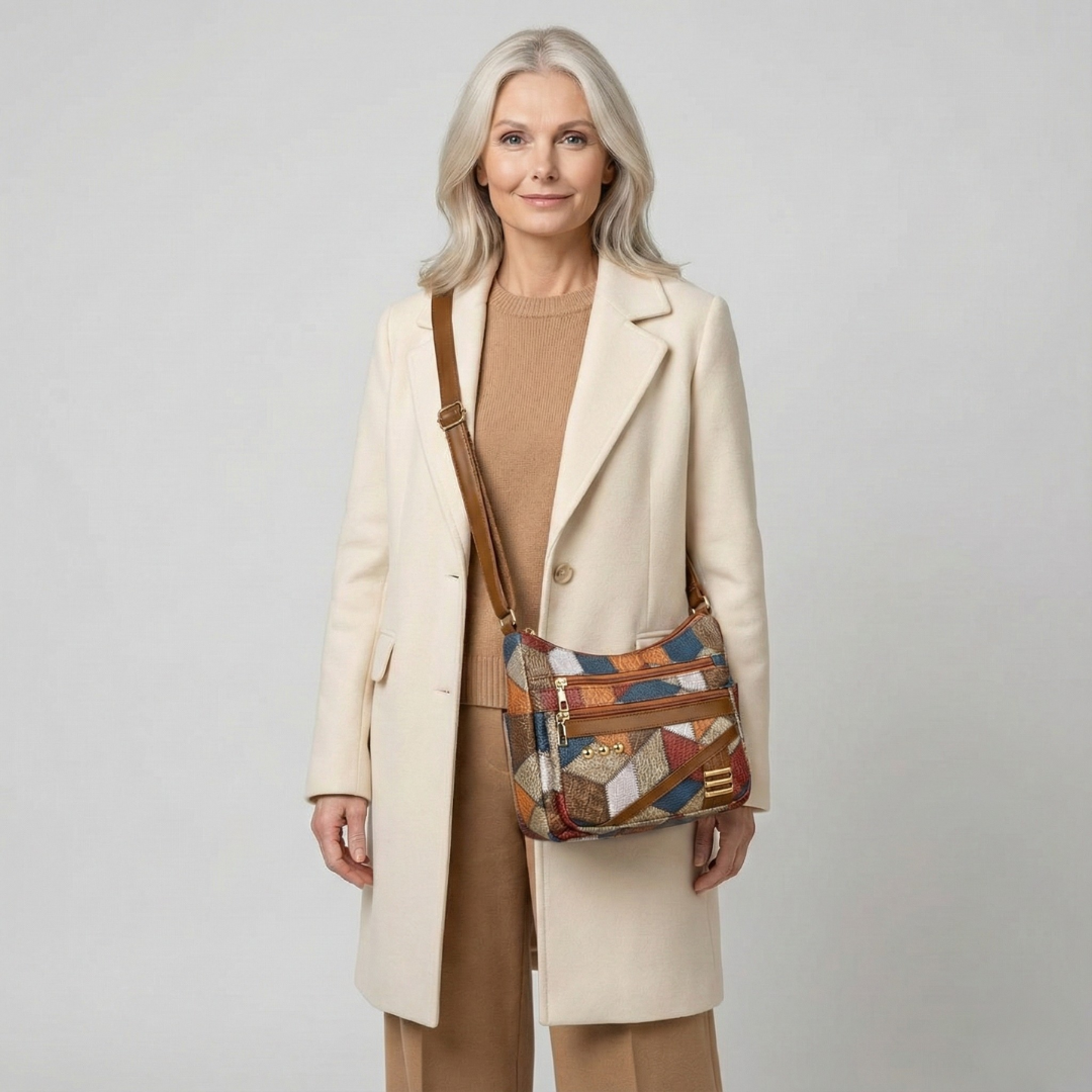 Isla | Textured Patchwork Shoulder Bag - ginlerie 2