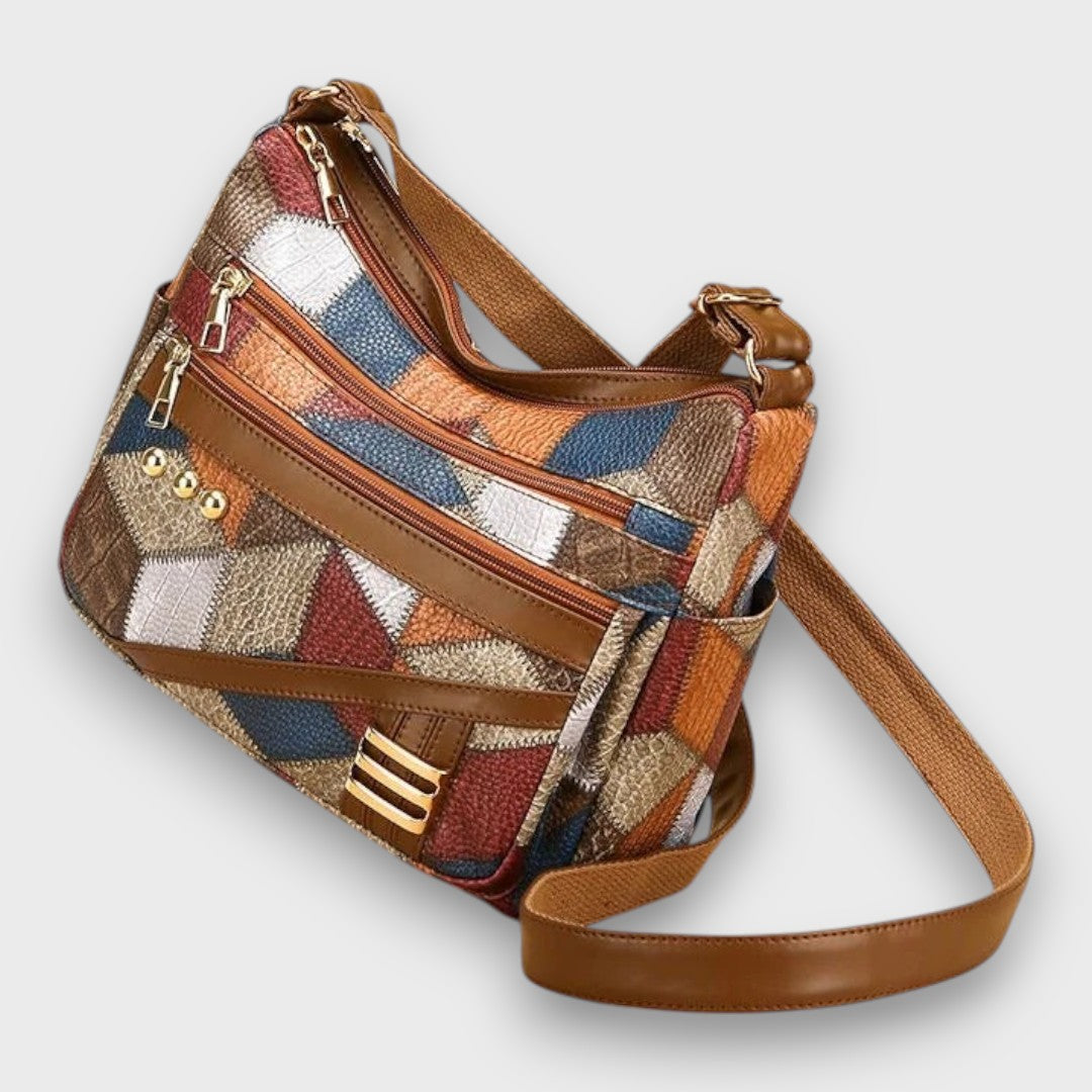 Isla | Textured Patchwork Shoulder Bag - ginlerie 4