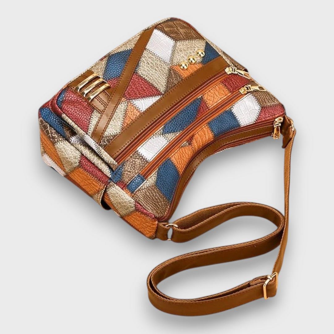 Isla | Textured Patchwork Shoulder Bag - ginlerie 5