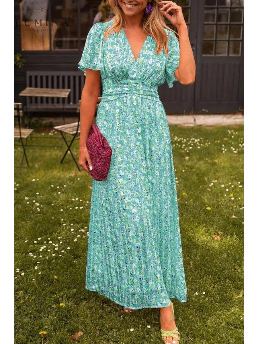 Isla | V-Neck Floral Maxi Dress - ginlerie 6