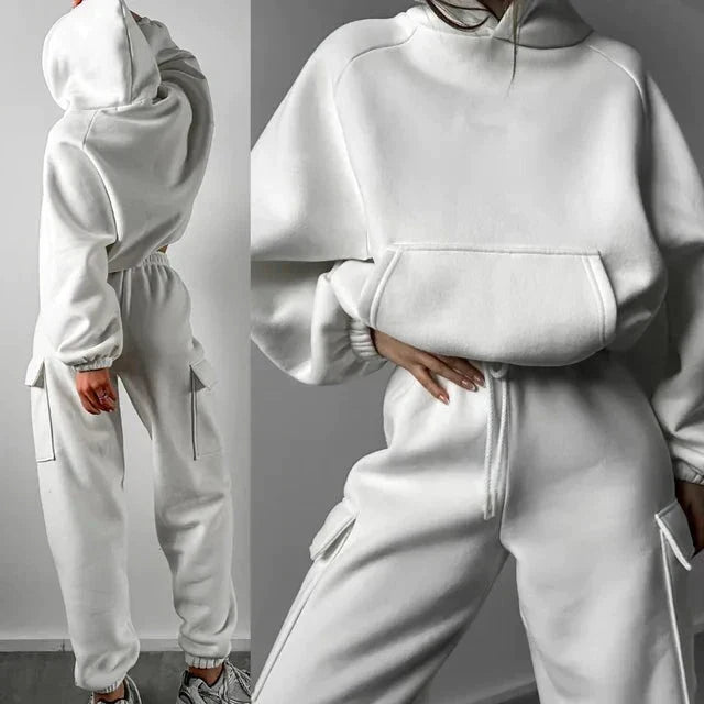 Jade | Cargo Pocket Hoodie and Sweatpants Set - ginlerie 6